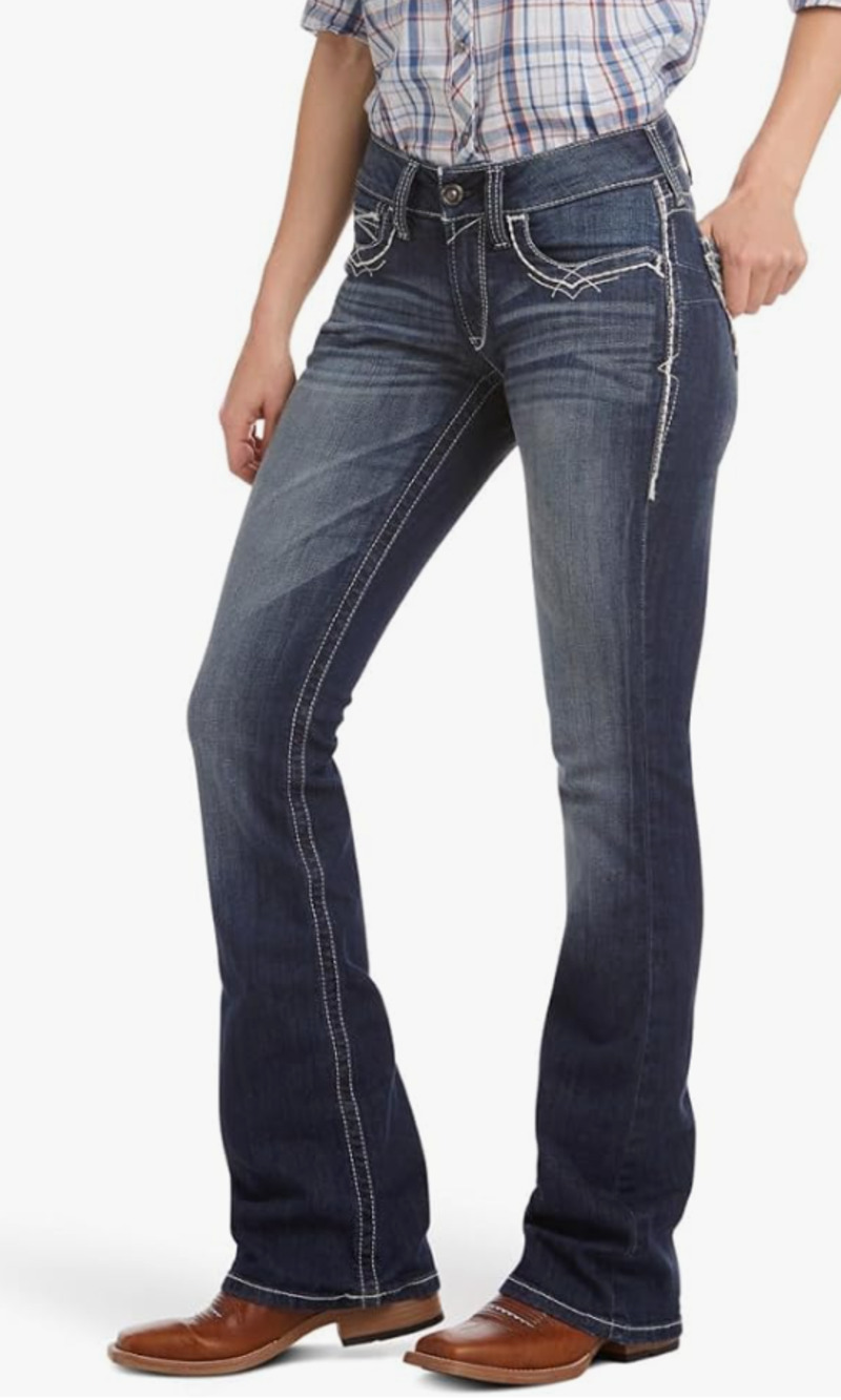 Ariat R.E.A.L. Denim Dark Wash Bootcut Jeans Women's 32 Long